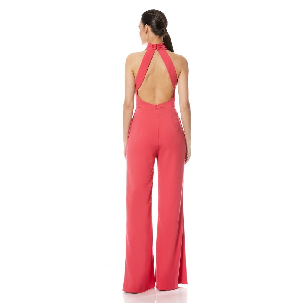 Theia Aerilyn Halter Jumpsuit in color Geranium Size 4 NWT - Picture 2 of 7